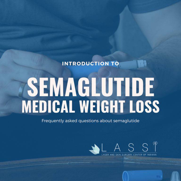 man injecting semaglutide with text that reads semaglutide medical weight loss 101