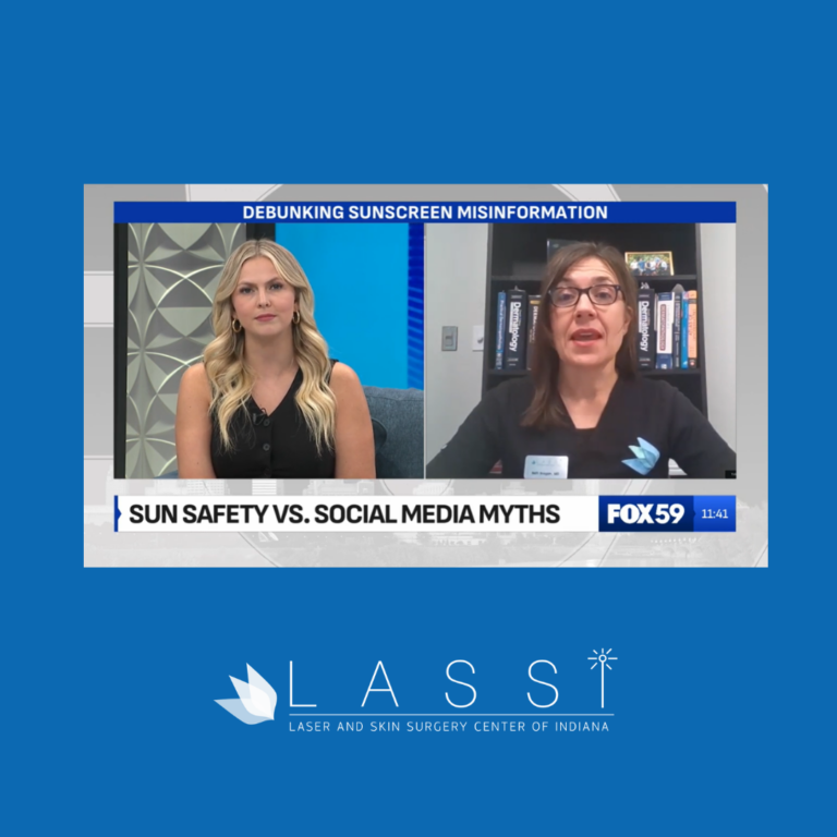 Screen capture of Dr. Beth Brogan on Fox59 News debunking sunscreen myths from TikTok